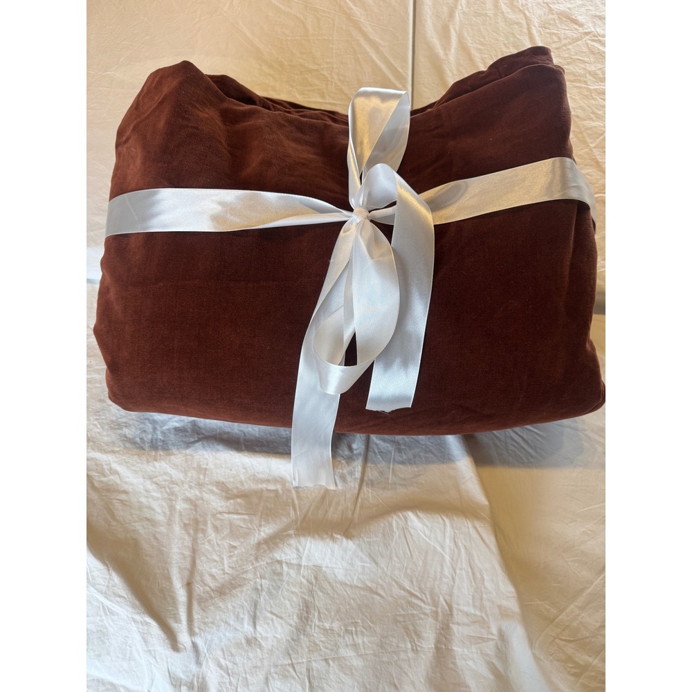 Pottery Barn Queen Velvet Duvet Cover Deep rust  Brown Luxury Bedding collection